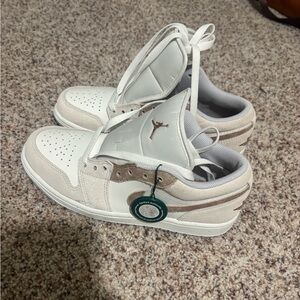 Men's White and Tan Sneakers, Jordan’s